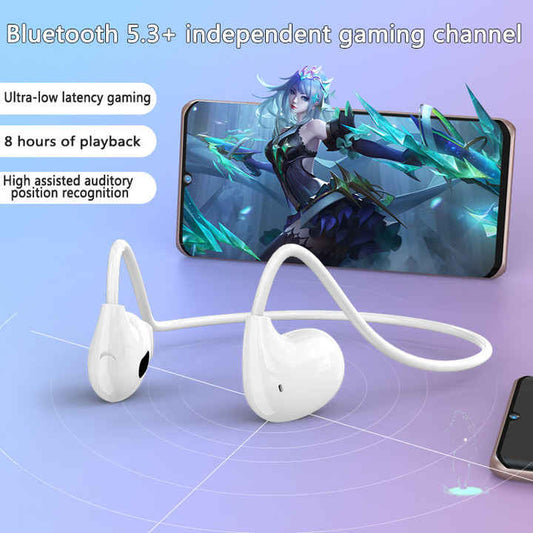 Écouteurs sans fil sur l'oreille, casque suspendu au cou, casque d'écoute ouvert🎧